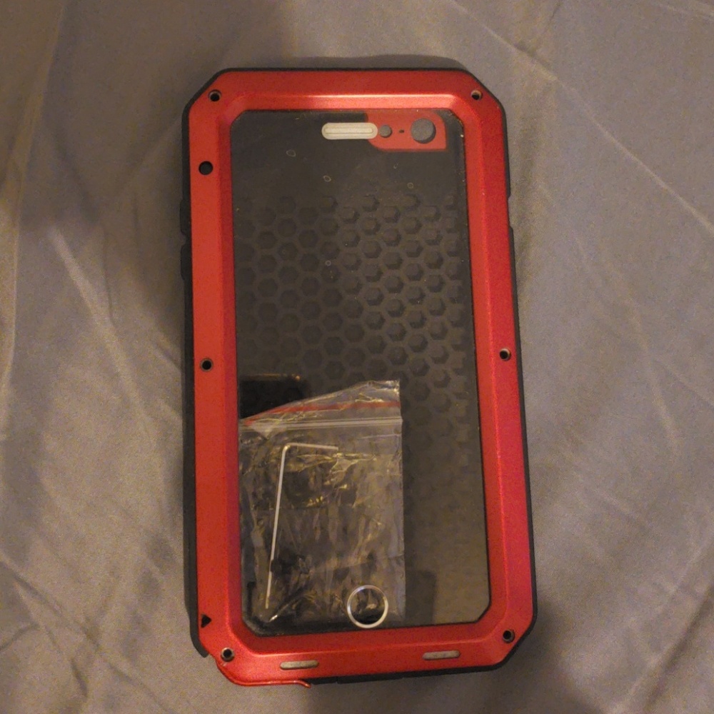 Heavy duty I phone 6 plus red phone case